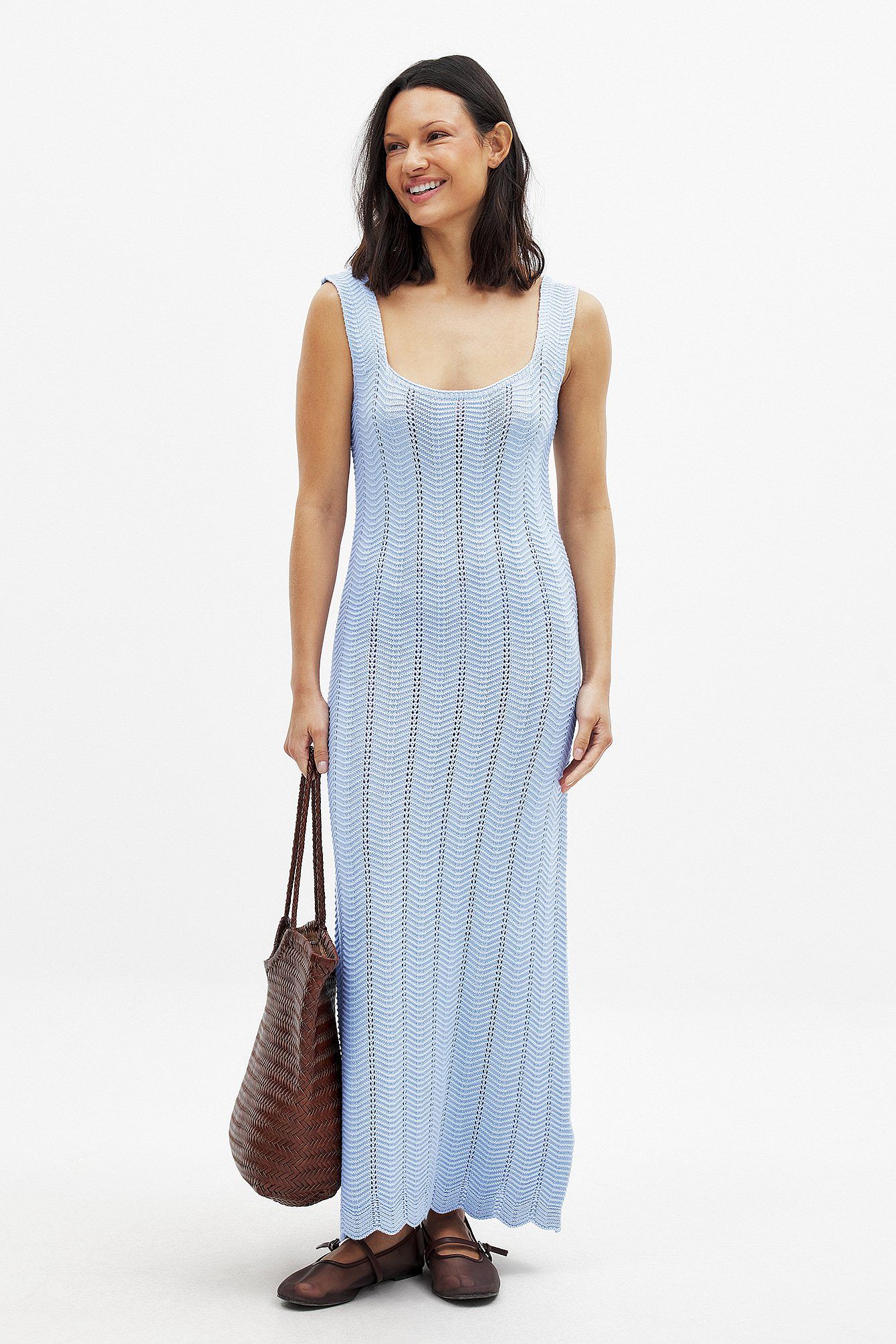 Robe Midi Femme Maille Fine | Coupe Fluide, Col Rond | Style Confort Moderne