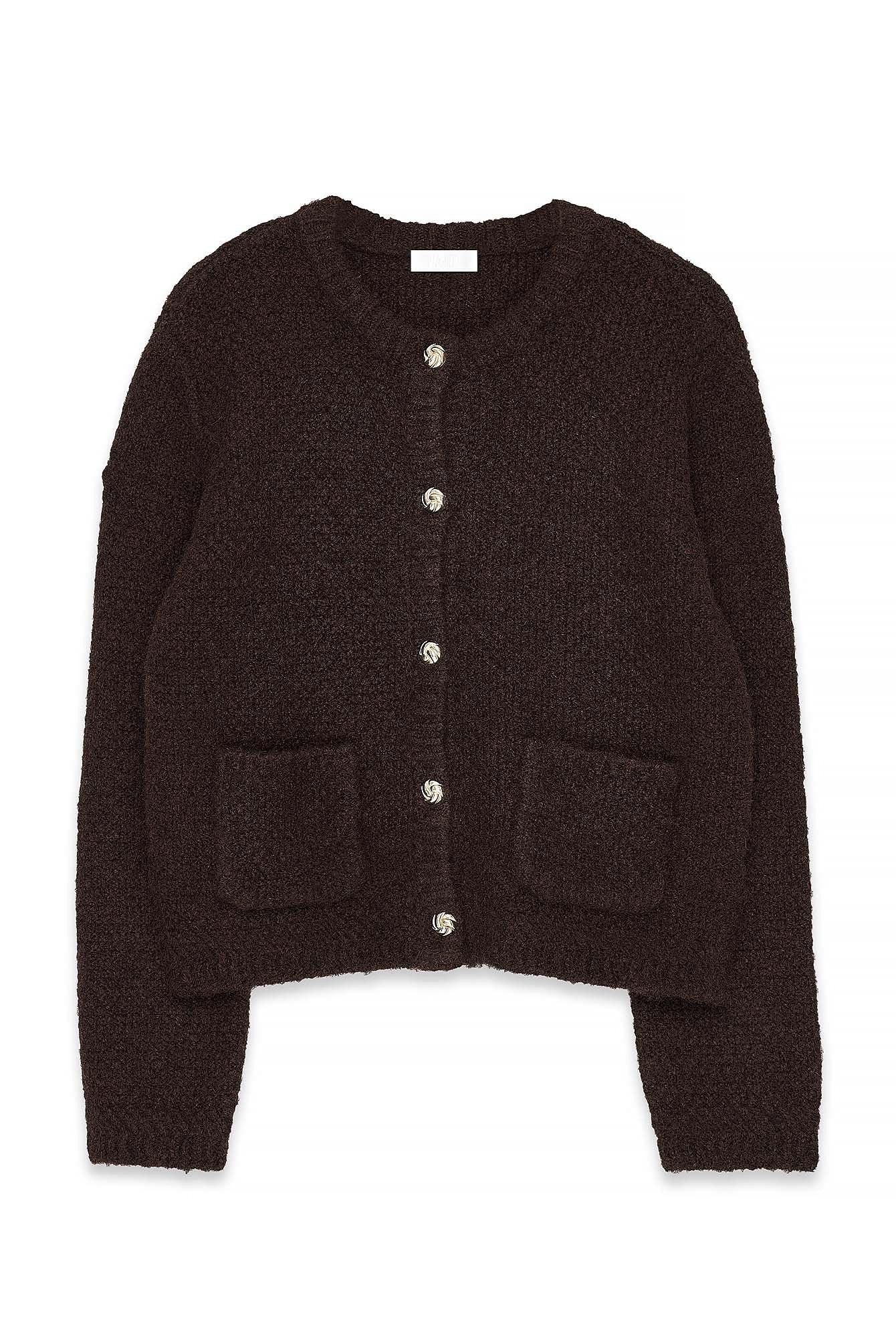 Cardigan Court en Maille Texturée à Poches pour Femme | Élégance Classique et Confort Doux