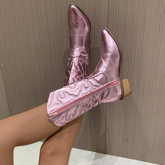 Bottes Femme | Style Western Brillant et Moderne | Idéales pour looks audacieux et festivals