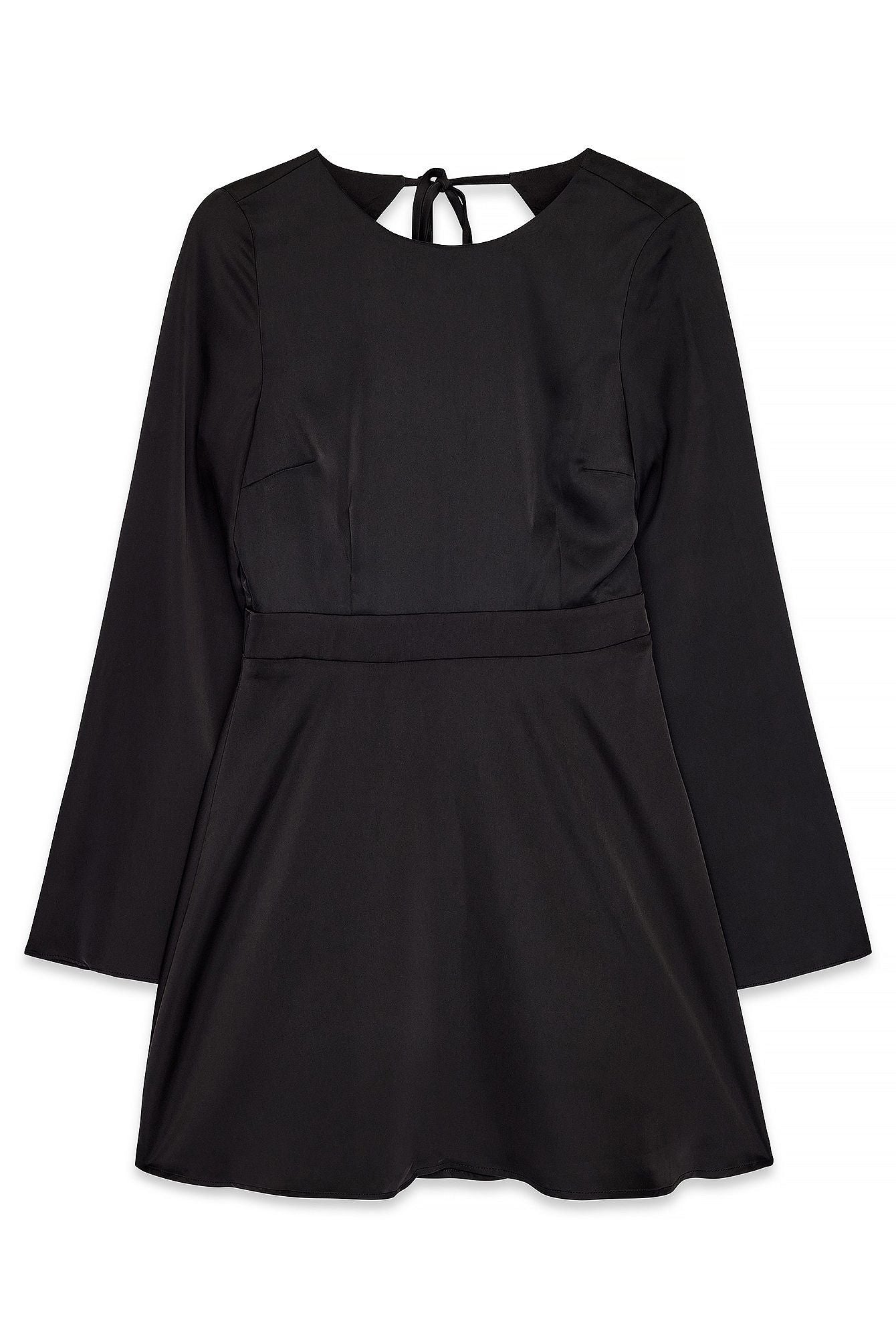 Robe Courte Satinée Dos Nu | Manches Kimono Amples | Mini Robe Soirée Chic