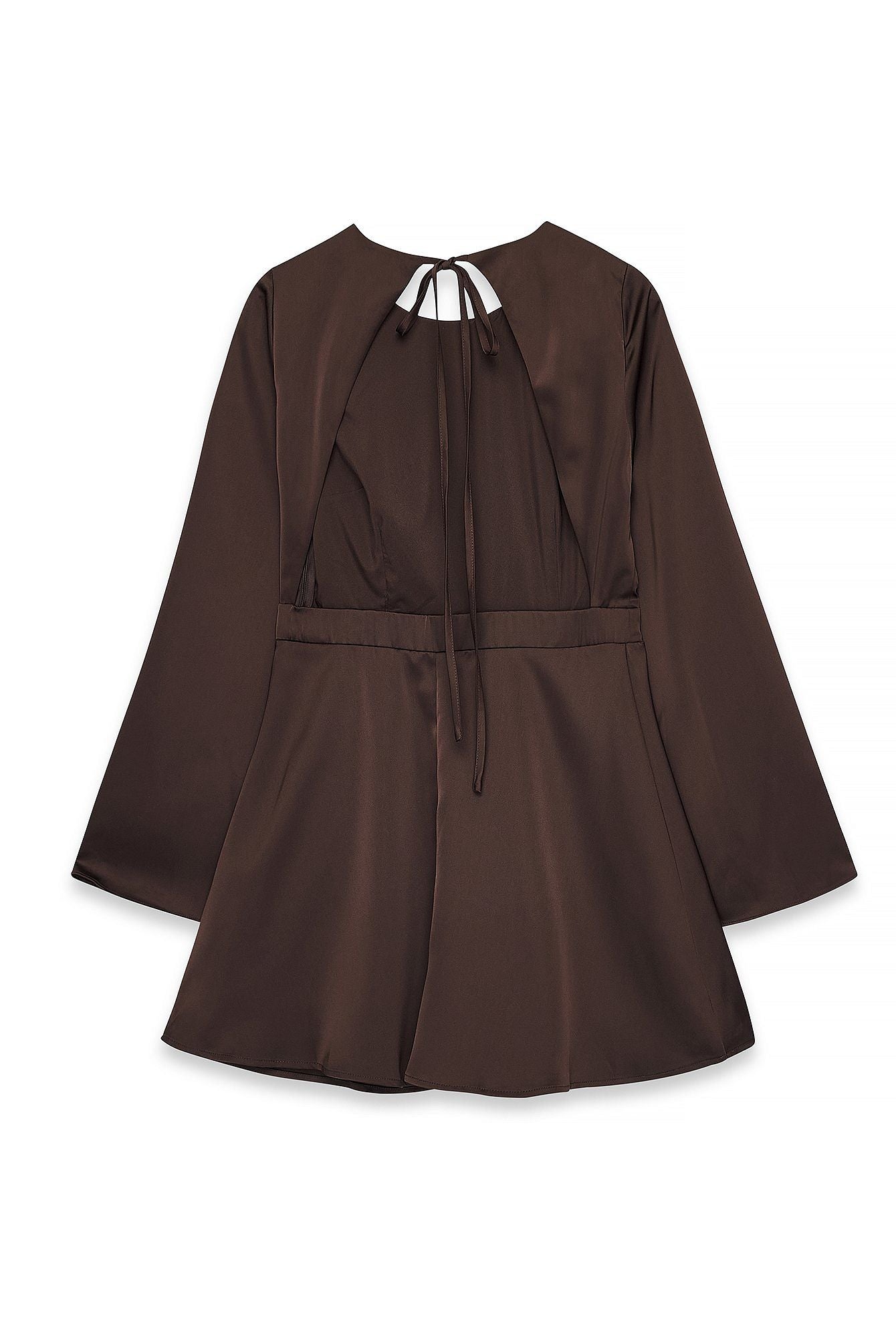 Robe Courte Satinée Dos Nu | Manches Kimono Amples | Mini Robe Soirée Chic