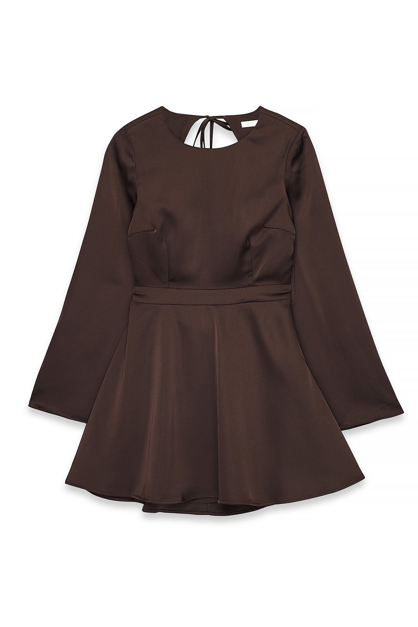 Robe Courte Satinée Dos Nu | Manches Kimono Amples | Mini Robe Soirée Chic