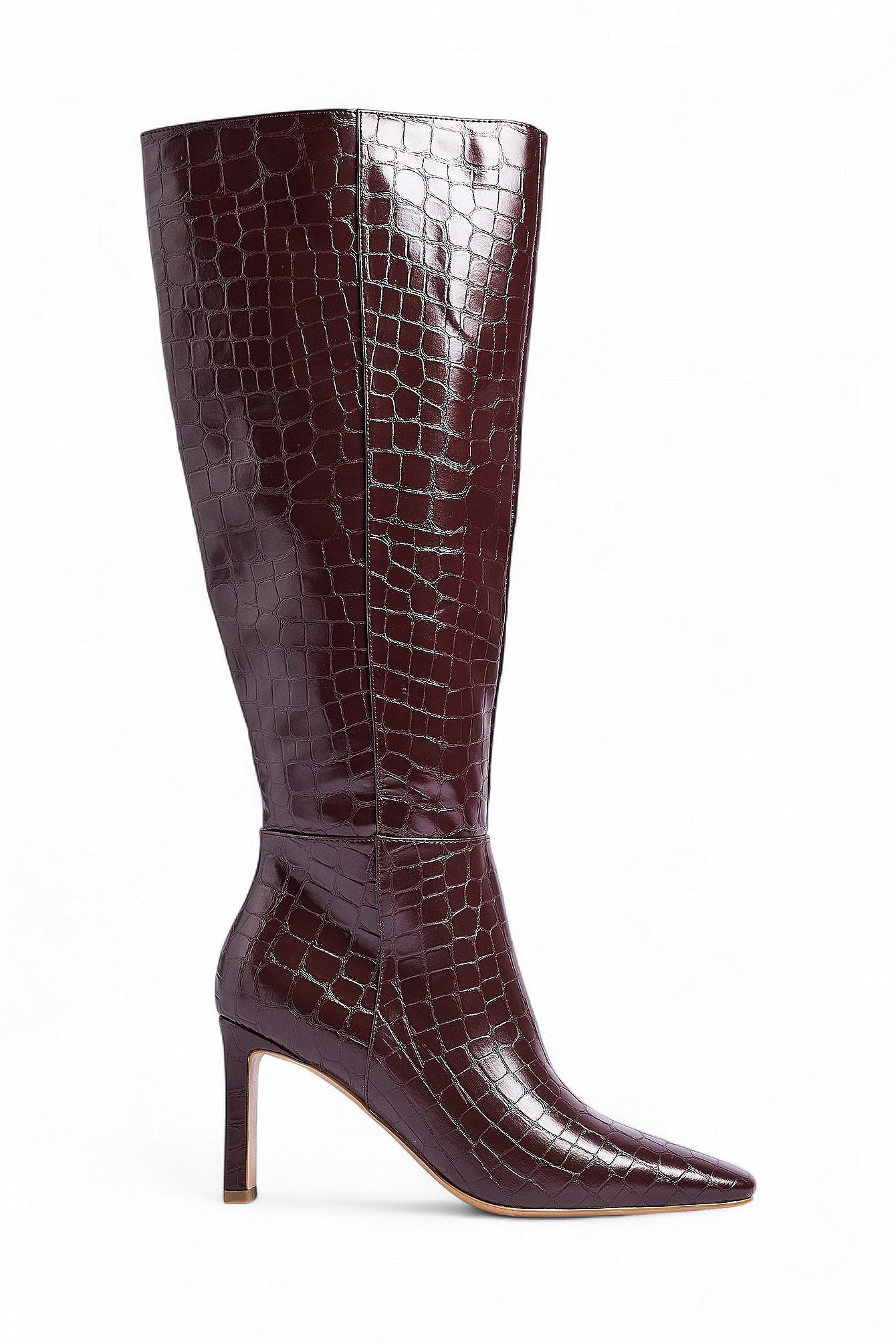 Bottes Montantes | Effet Croco et Talon Aiguille | Idéales pour un look glamour texturé